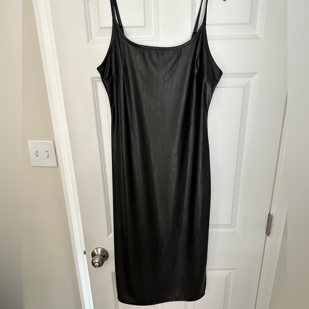 Black leather midi dress from Target. NWT